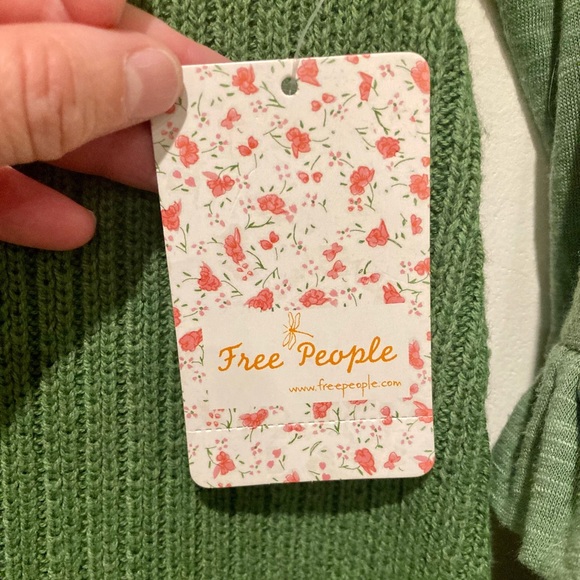 NWT, Free People Zou Bisou Knit Sweater Dress, Size XS, Green - Picture 7 of 13